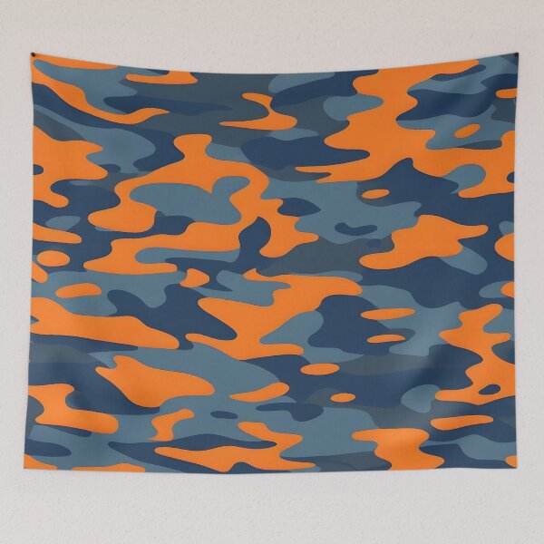 Item preview, orange and blue gray camouflage designed and sold by TheCamoShop.