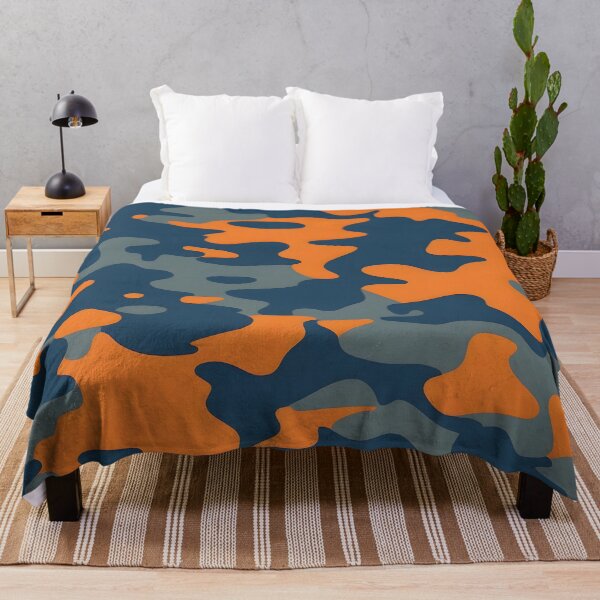 Artikelvorschau, orange und blaugraue Tarnung entworfen und verkauft von TheCamoShop.