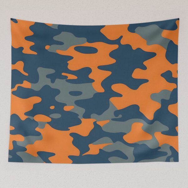 Item preview, orange and blue gray camouflage designed and sold by TheCamoShop.