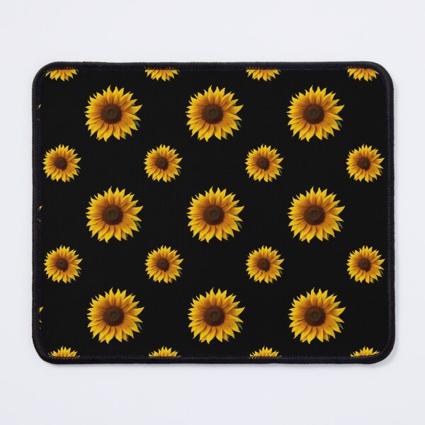 Item preview, sunflowers pattern in black background summer time spring style designed and sold by Carlos Gudino.