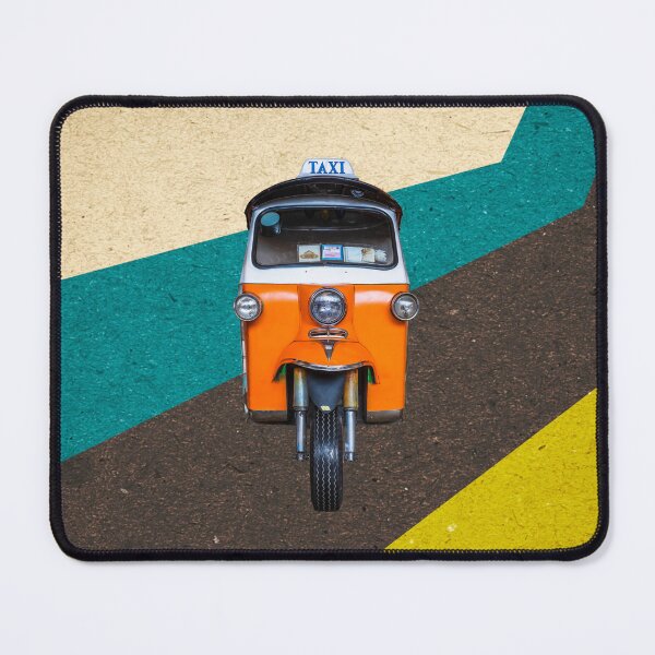 Item preview, TukTuk Retro style orange rickshaw Art designed and sold by simplestic.