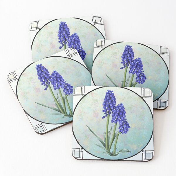 Item preview, Grape Hyacinth - with Border designed and sold by Spennig Aisling Art.