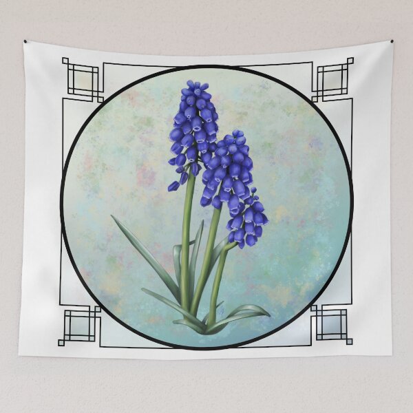 Item preview, Grape Hyacinth - with Border designed and sold by Spennig Aisling Art.