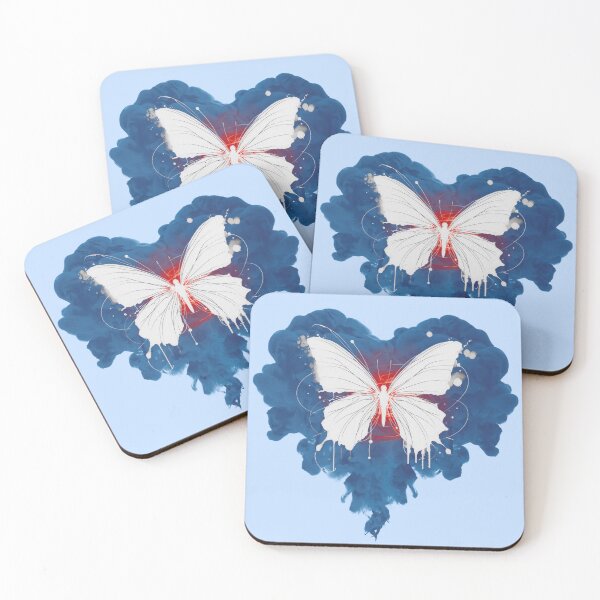 Item preview, Butterfly Heart - Minimalistic White Ink and Watercolor Art designed and sold by HausKatz.