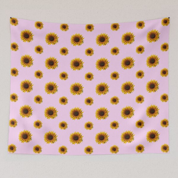 Item preview, sunflowers pattern in pink background summer time spring style designed and sold by Carlos Gudino.