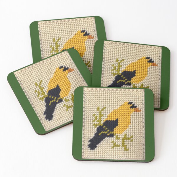 Item preview, Vintage Needlepoint Bird - Goldfinch designed and sold by Nikki Fortuin Arts & Crafts.