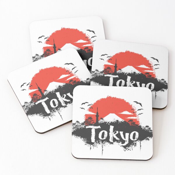 Item preview, Distressed Tokyo fuji san backdrop painting style designed and sold by MK3DESIGN.
