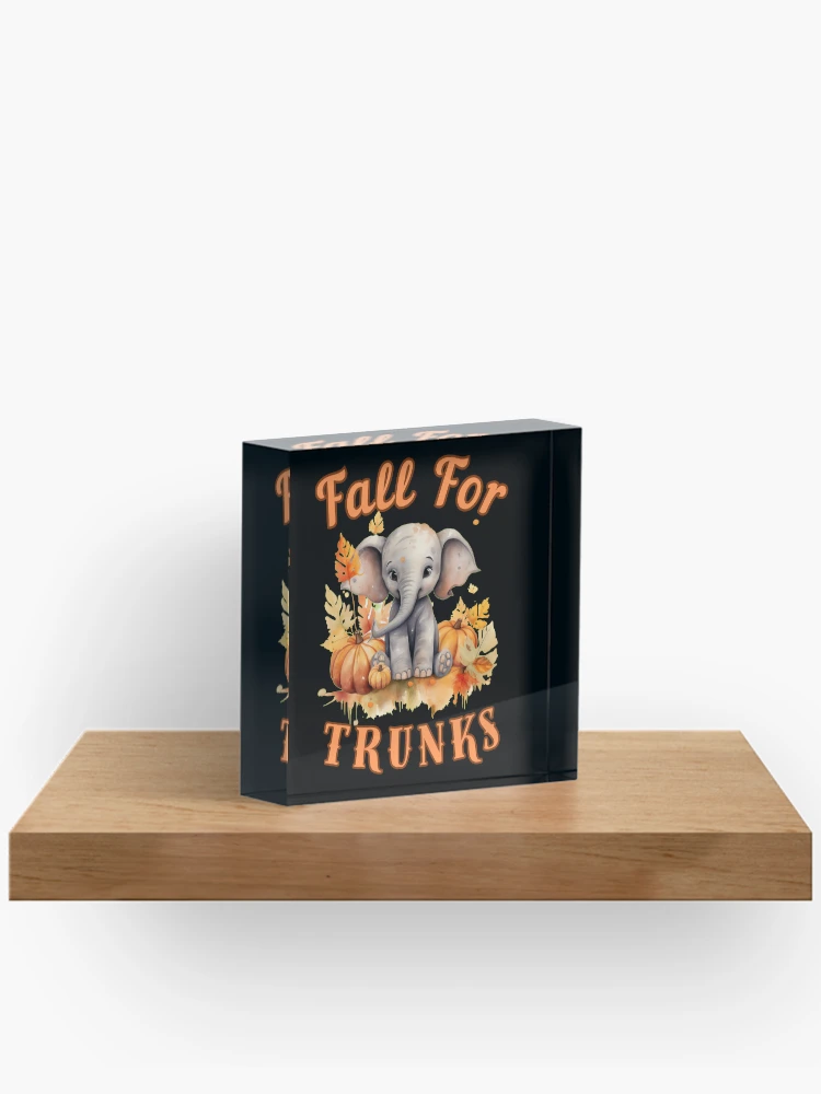 Thumbnail 2 of 5, Acrylic Block, Fall For Trunks. Flower elephant designed and sold by ElephantVibes.