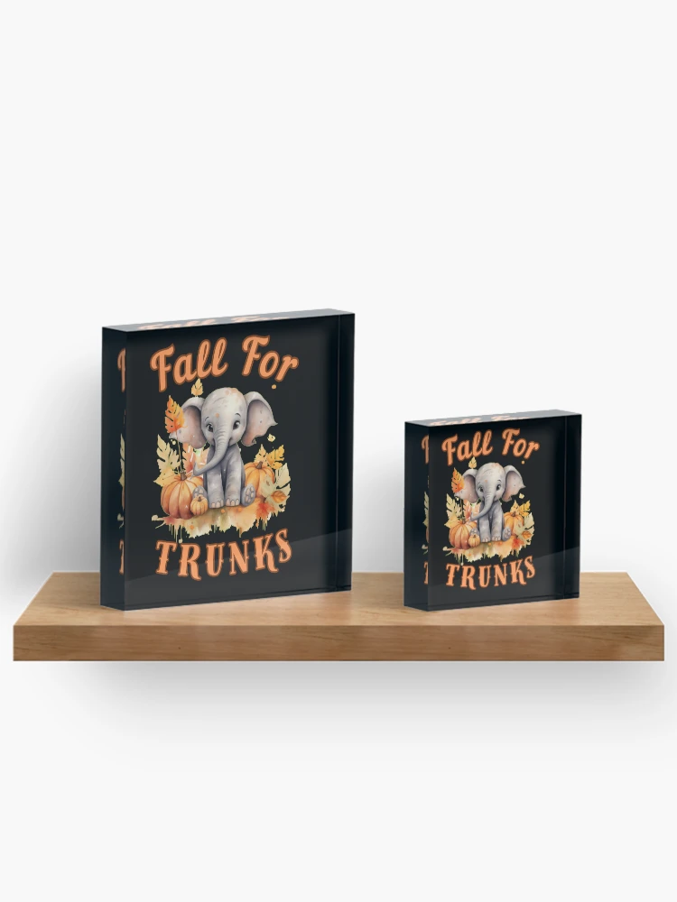 Thumbnail 3 of 5, Acrylic Block, Fall For Trunks. Flower elephant designed and sold by ElephantVibes.
