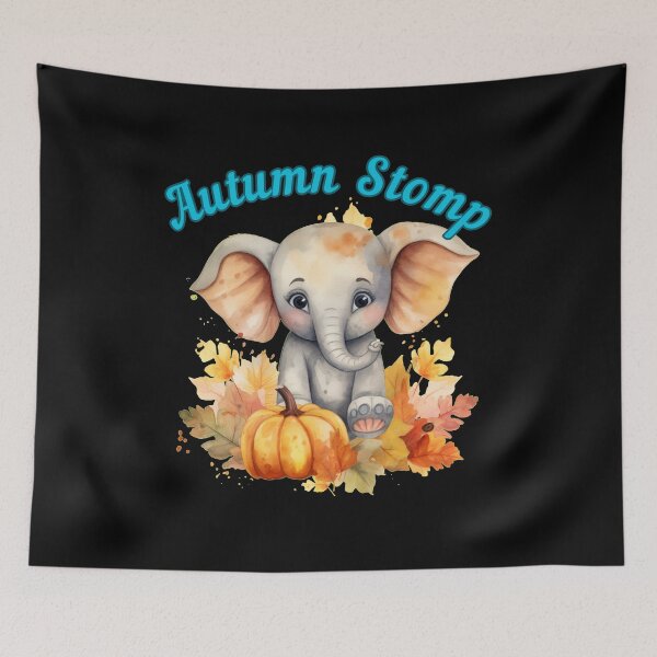 Item preview, Autumn Stomp. funny elephant designed and sold by ElephantVibes.