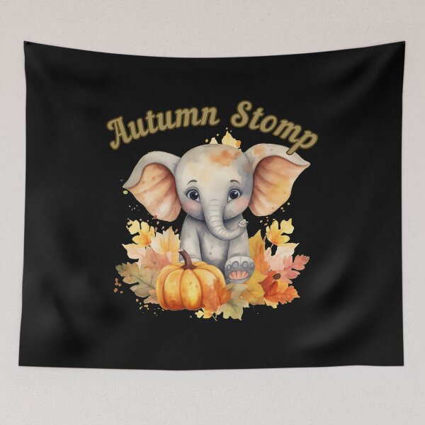 Item preview, Autumn Stomp. elephant head designed and sold by ElephantVibes.