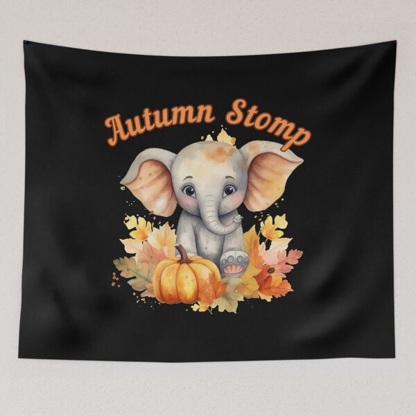 Item preview, Autumn Stomp. elephant face designed and sold by ElephantVibes.
