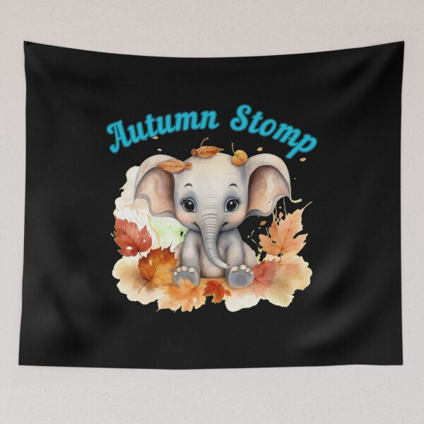 Item preview, Autumn Stomp. adorable elephant designed and sold by ElephantVibes.
