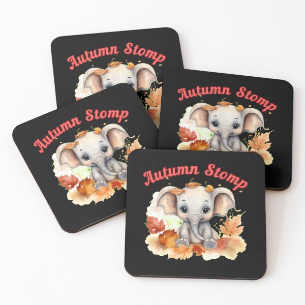 Item preview, Autumn Stomp. happy elephant designed and sold by ElephantVibes.