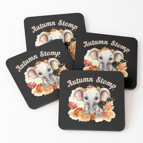 Item preview, Autumn Stomp. elephant saying designed and sold by ElephantVibes.