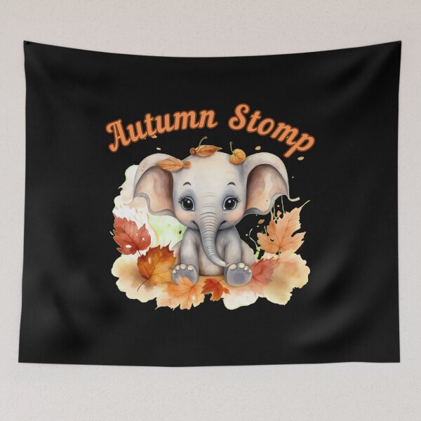 Item preview, Autumn Stomp. Flower elephant designed and sold by ElephantVibes.