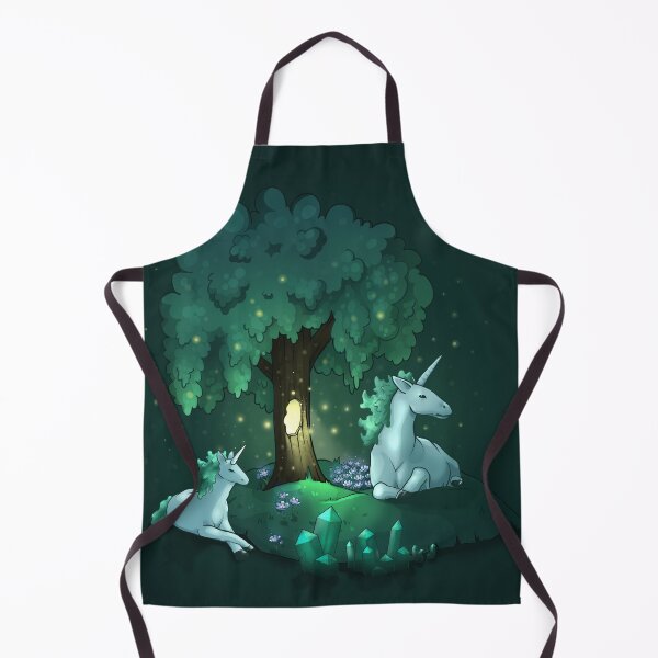Item preview, Unicorn Forest Magic Dark Green Crystals and Fireflies designed and sold by JumpingRabbits.