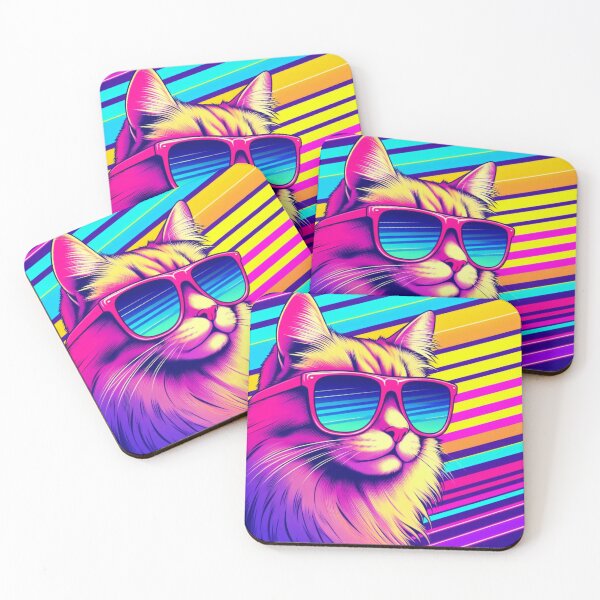 Item preview, 80s cat with shades designed and sold by Inkstorm-London.