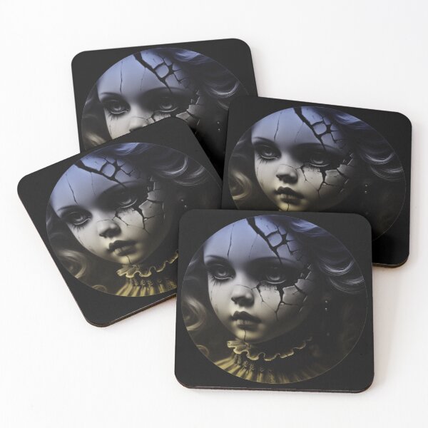 Item preview, Creepy dark dolls by Red Siri0 - blue and golden shades  designed and sold by Red Siri0 Art.