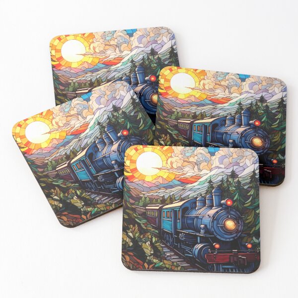 Item preview, Train and sun art painting gift for him wall art decor, gift for her designed and sold by Rockwpapart.