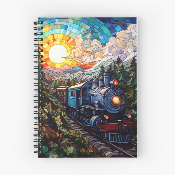 Item preview, Train and sun art painting gift for him wall art decor, gift for her designed and sold by Rockwpapart.