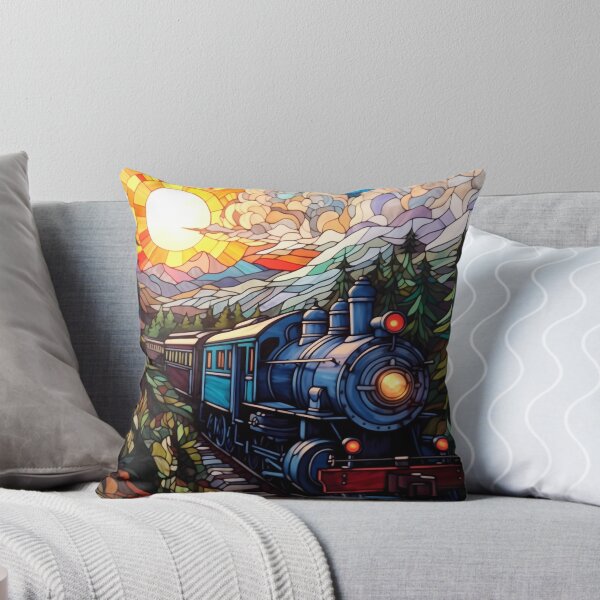 Item preview, Train and sun art painting gift for him wall art decor, gift for her designed and sold by Rockwpapart.