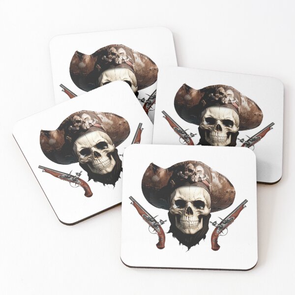 Item preview, SKULL DARK PIRATE HAT GUNS BEARD SHIP OCEAN SEA CARIBEAN SEA ATLANTIC WEAPONS #ogirdor COLOR designed and sold by ogirdorgraphics.