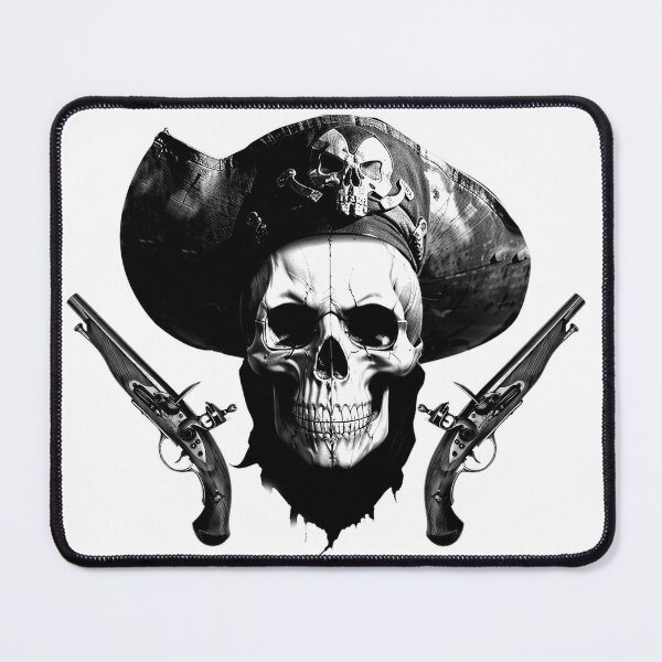 Item preview, SKULL DARK PIRATE HAT GUNS BEARD SHIP OCEAN SEA CARIBEAN SEA ATLANTIC WEAPONS #ogirdor BLACK designed and sold by ogirdorgraphics.
