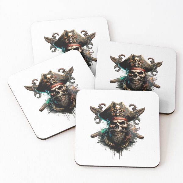 Item preview, SKULL DARK PIRATE HAT BEARD SHIP OCEAN SEA CARIBEAN SEA ATLANTIC WEAPONS #ogirdor designed and sold by ogirdorgraphics.