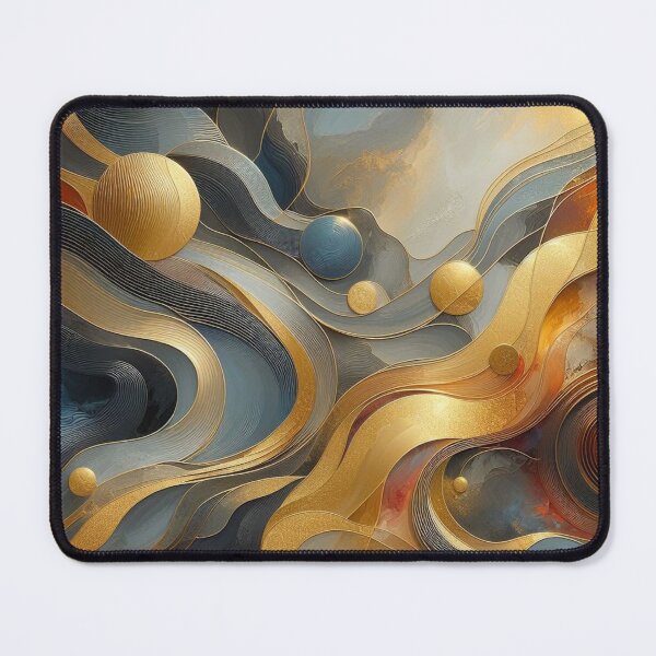 Item preview, Nordic Golden Ribbon Oil Art designed and sold by ArtfulCrafty.