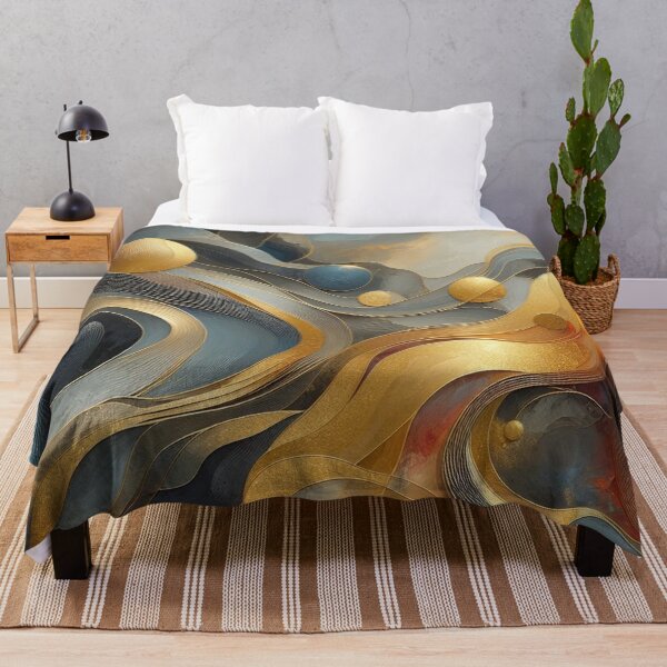 Item preview, Nordic Golden Ribbon Oil Art designed and sold by ArtfulCrafty.