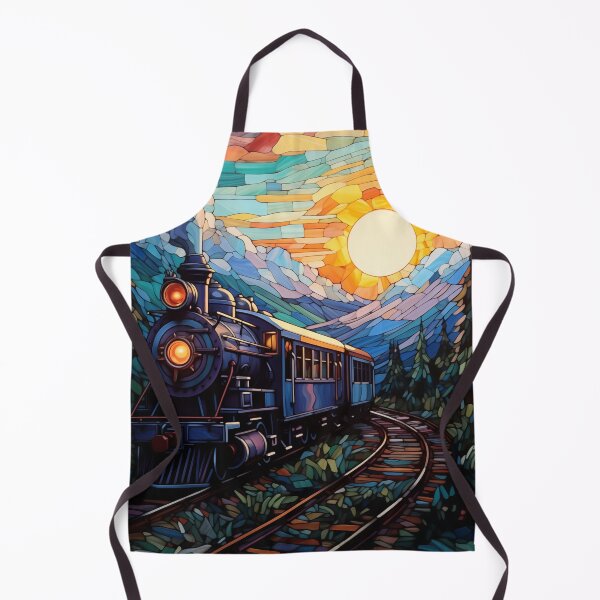 Item preview, Train color sunset art painting gift for him wall art decor, gift for her, landscape art designed and sold by Rockwpapart.