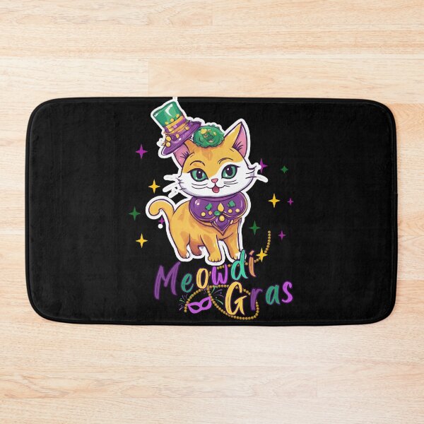 Item preview, Cute Kawaii Style Cat Meowdi Gras designed and sold by MtValleyDesign.
