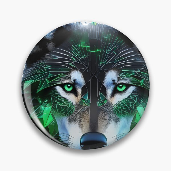 Item preview, Stunning Green futuristic wolf designed and sold by Metaverse8.