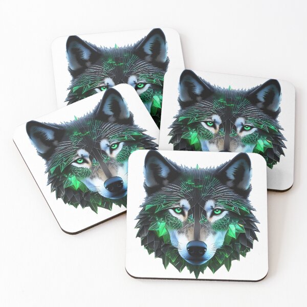 Item preview, Stunning Green futuristic wolf designed and sold by Metaverse8.