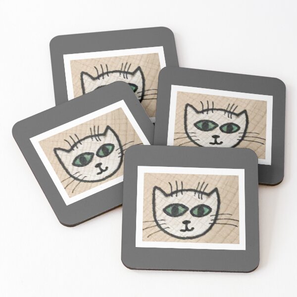 Item preview, White Cat On Wood designed and sold by ErinBrieArt.