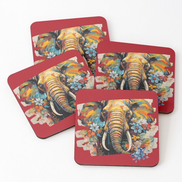 Item preview, Elephant with Flowers - Mixed Media Effect designed and sold by HausKatz.