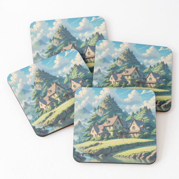 Item preview, Vivid and Enchanting House beneath Mountains designed and sold by InkStation24.