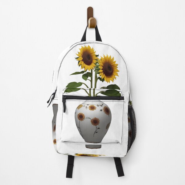 Item preview, sunflowers in ceramic white vase beautiful flowers summer and spring style designed and sold by Carlos Gudino.