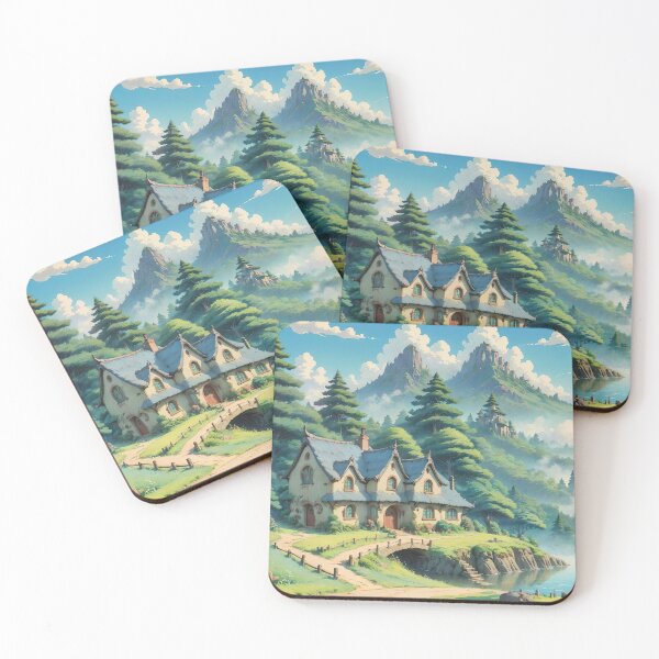 Item preview, Vivid and Enchanting House beneath Mountains designed and sold by InkStation24.
