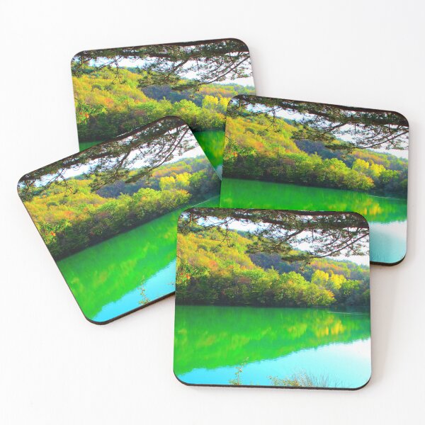 Item preview, View at Lago di Boccafornace in Pievebovigliana, Valfornace (Macerata) with mirroring body of water designed and sold by Kristina Drozd.