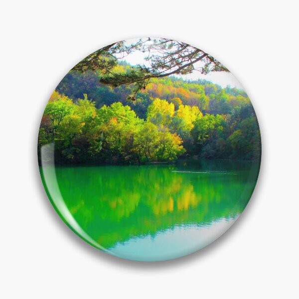 Item preview, View at Lago di Boccafornace in Pievebovigliana, Valfornace (Macerata) with mirroring body of water designed and sold by Kristina Drozd.