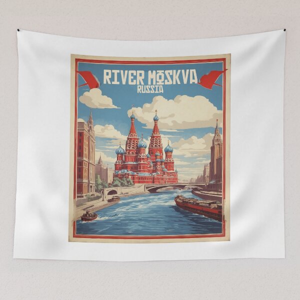 Item preview, River Moskva Russia Vintage Poster Tourism 3  designed and sold by TravelersGems.