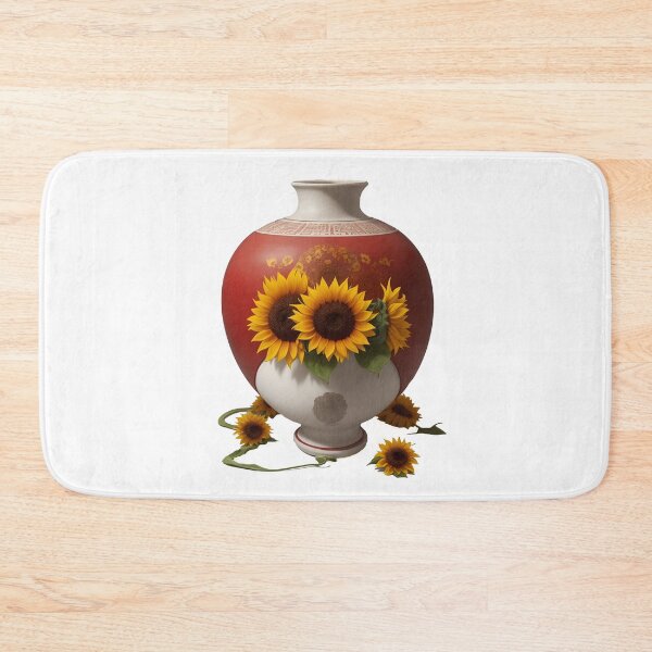 Item preview, sunflowers in chinese cloisonne red vase beautiful flowers summer and spring style designed and sold by Carlos Gudino.
