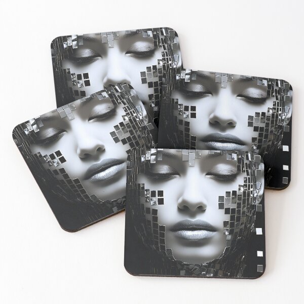 Item preview, abstract magnets - face designed and sold by UmagineArts.