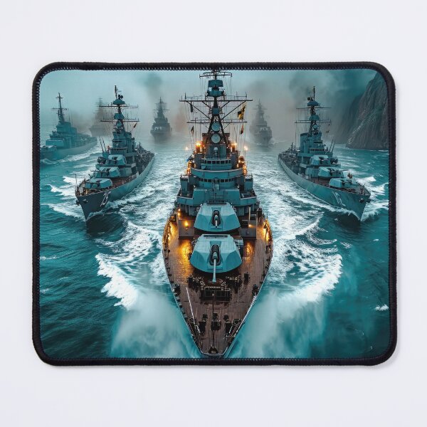 Item preview, Warships in Formation Along the Coast - Military designed and sold by jecphotography and art.