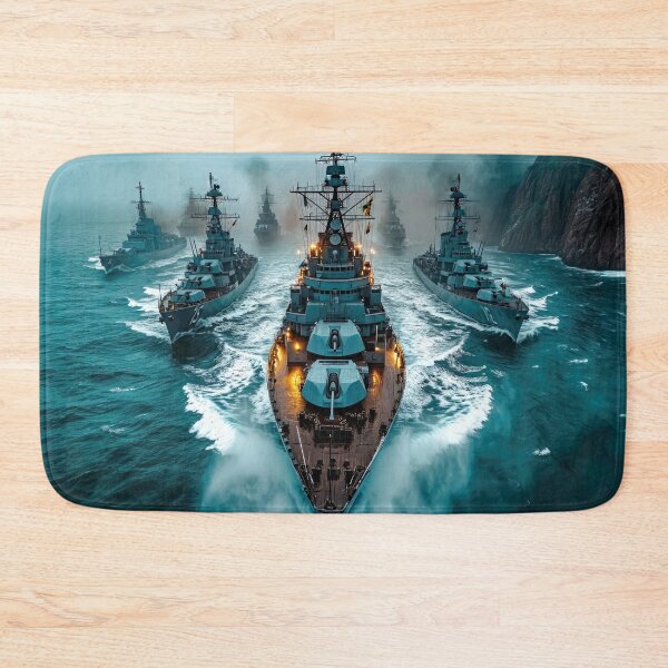 Item preview, Warships in Formation Along the Coast - Military designed and sold by jecphotography and art.