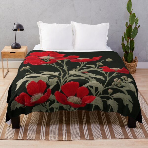 Item preview, Art Nouveau Floral Pattern Collection #1 - Red Bleeding Heart Flowers #1 designed and sold by elektronen.