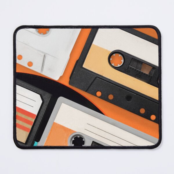 Item preview, Cassette Tape illustration Retro style orange and black Art design designed and sold by simplestic.