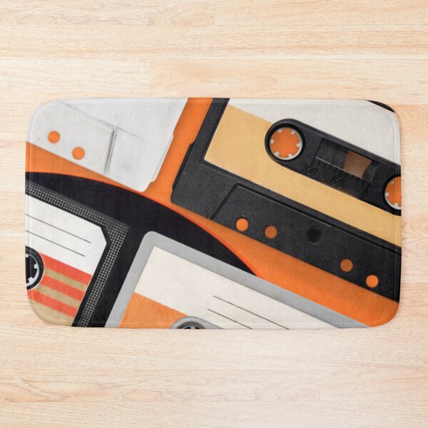 Item preview, Cassette Tape illustration Retro style orange and black Art design designed and sold by simplestic.